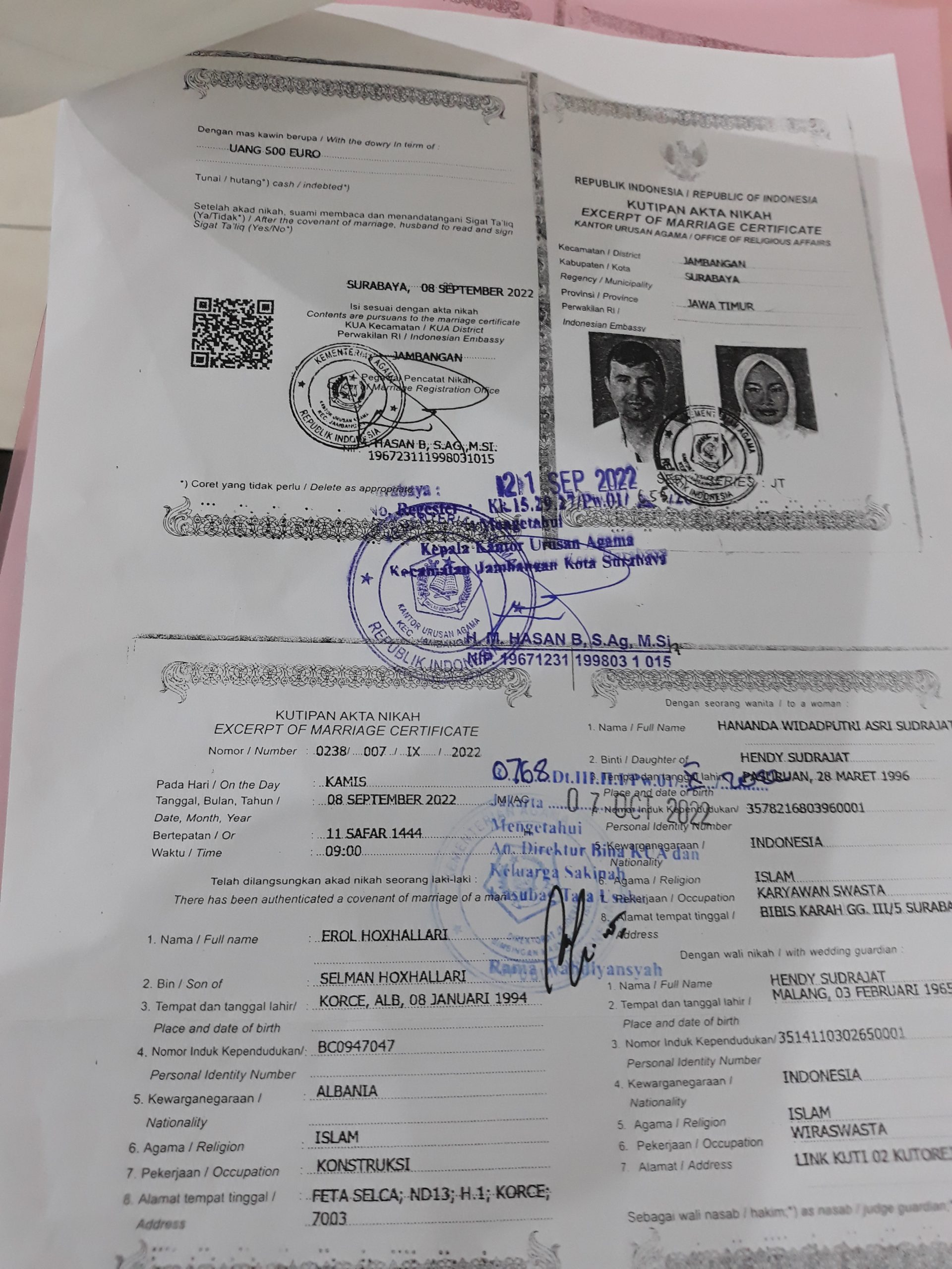 Legalisasi Copy Buku Nikah untuk Pengajuan Visa , Bisa tidak