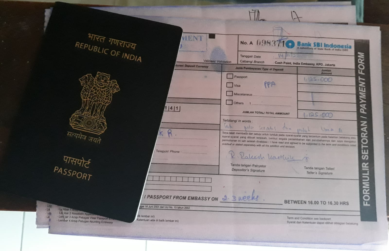 Berapa Tarif Penggantian Paspor WNA India di Kedutaan India Jakarta ?
